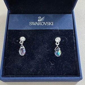 Swarovski Silver and Iridescent Teardrop Earrings